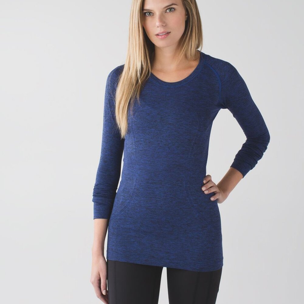 Lululemon Women's Swiftly Tech Long Sleeve Crew - Blue/Black